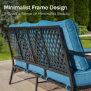 Phi Villa 5-Seater Outdoor Steel & Rattan Dark Color Sofa Set With Coffee Table