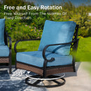 Phi Villa 7-Seater Outdoor Steel & Rattan Dark Color Sofa Set With Coffee Table