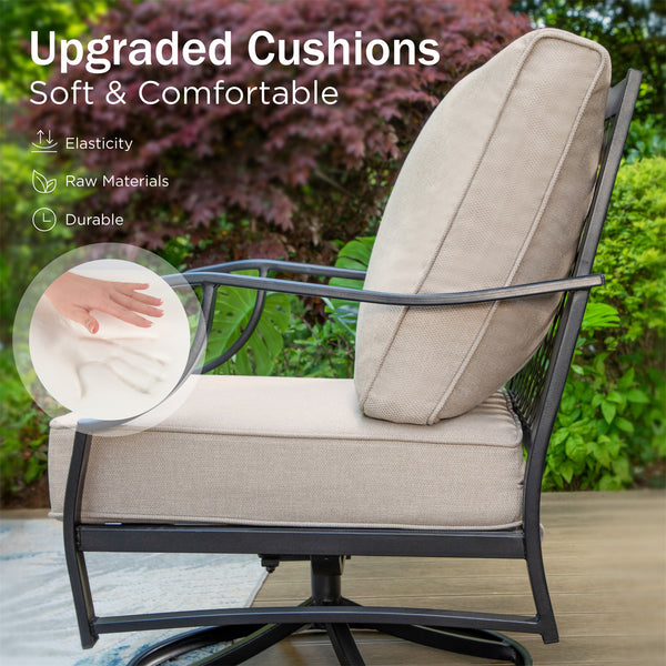 9-Seater Outdoor Metal Diamond Sofa Sets with Fire Pit Table