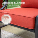 5-Seater Outdoor Metal Diamond Sofa Set with Fire Pit Table