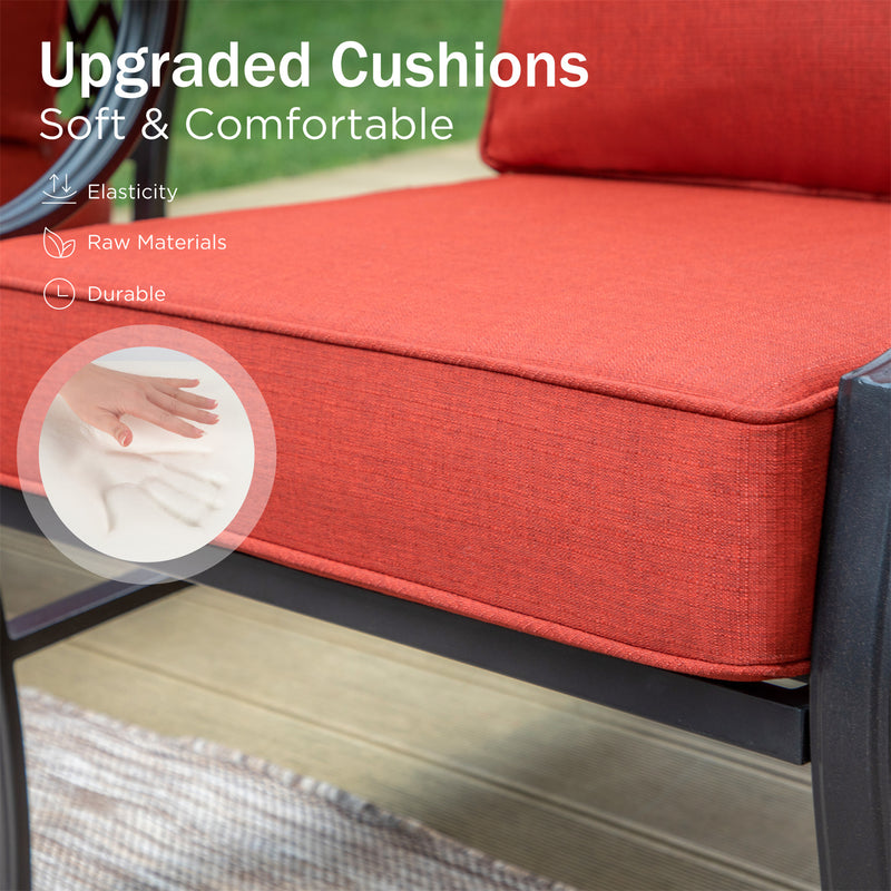 Phi Villa 5-Seater Patio Steel Sofa With Cushions