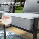 9-Seater Outdoor Metal Diamond Sofa Sets with Fire Pit Table