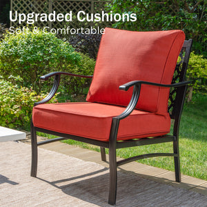 7-Seater Patio Metal Diamond Sofa with Ottomans