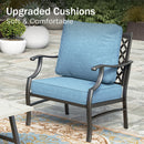 7-Seater Patio Metal Diamond Sofa with Ottomans