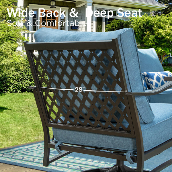 9-Seater Outdoor Metal Diamond Sofa Sets with Fire Pit Table