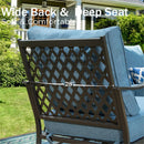 7-Seater Patio Metal Diamond Sofa with Ottomans