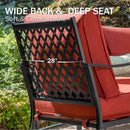 9-Seater Outdoor Metal Diamond Sofa Sets with Fire Pit Table