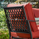 5-Seater Patio Metal Diamond Sofa Set with Coffee Table