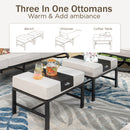 9-Seater Outdoor Metal Diamond Sofa Sets with Fire Pit Table