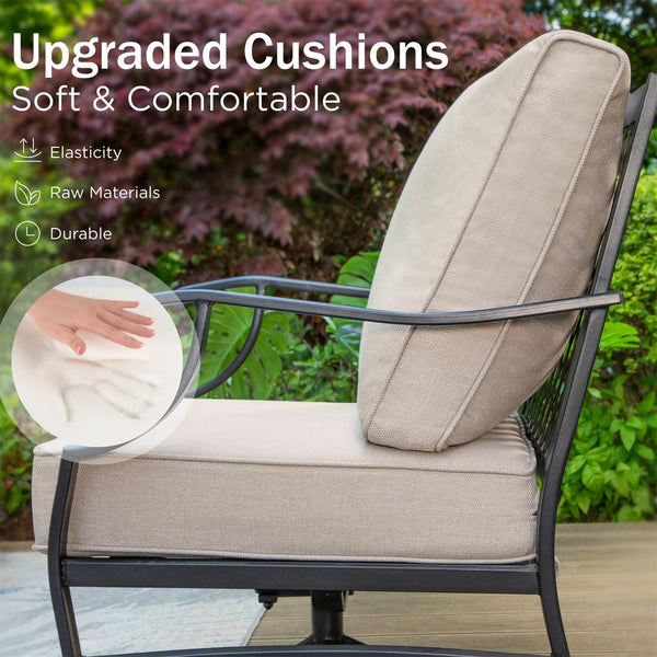 5-Seater Patio Metal Diamond Sofa Set with Coffee Table