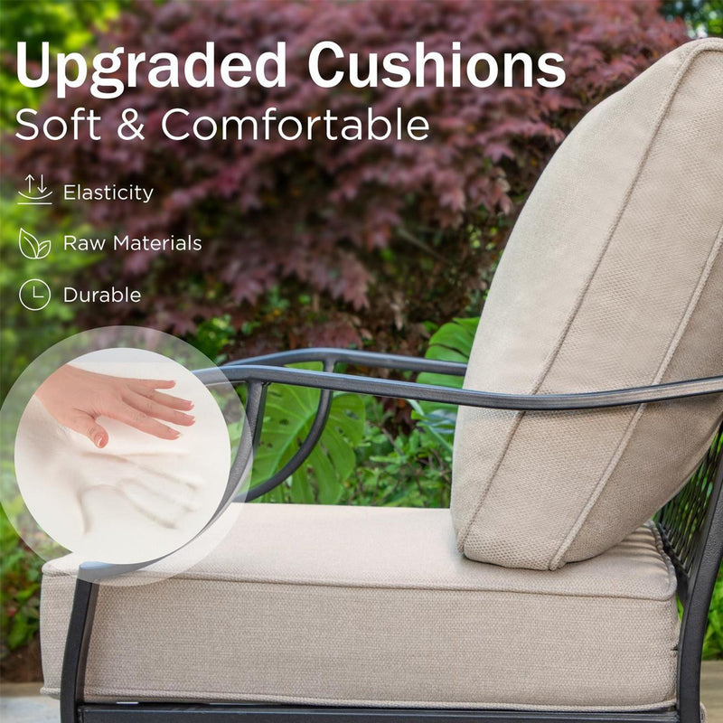 Phi Villa 5-Seater Patio Steel Sofa With Cushions