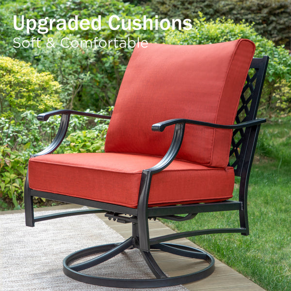 5-Seater Patio Metal Diamond Sofa Set with Coffee Table