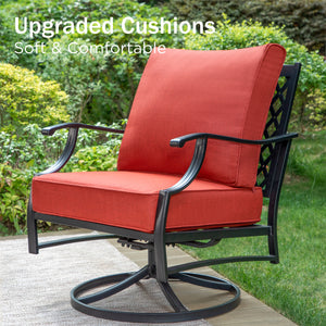 7-Seater Patio Metal Diamond Sofa with Ottomans