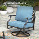7-Seater Patio Metal Diamond Sofa Set with  Fire Pit Table