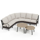 Curved Outdoor Sectional Sofa in Elegant Vines Design