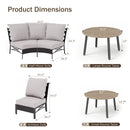 Curved Outdoor Sectional Sofa in Elegant Vines Design