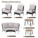 Curved Outdoor Sectional Sofa in Elegant Vines Design