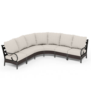 Curved Outdoor Sectional Sofa in Elegant Vines Design