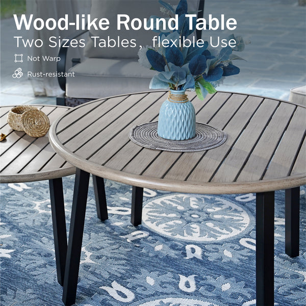 Curved Outdoor Sectional Sofa in Elegant Vines Design