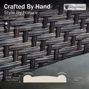 Curved Outdoor Sectional Sofa in Elegant Vines Design