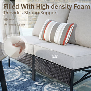 Curved Outdoor Sectional Sofa in Elegant Vines Design