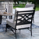 Curved Outdoor Sectional Sofa in Elegant Vines Design