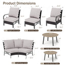 Curved Outdoor Sectional Sofa in Elegant Vines Design