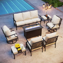 Outdoor Metal Diamond Sofa Set with Fire Pit Table for Sale