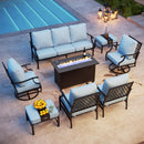 Outdoor Metal Diamond Sofa Set with Fire Pit Table for Sale