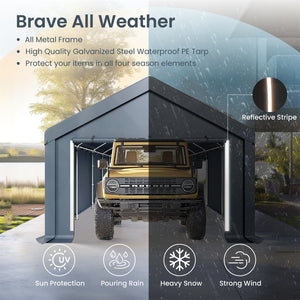 Multi-Sized PE Carport and Storage Tent