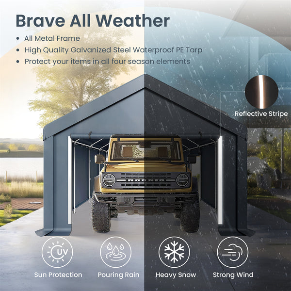 Multi-Sized PE Carport and Storage Tent