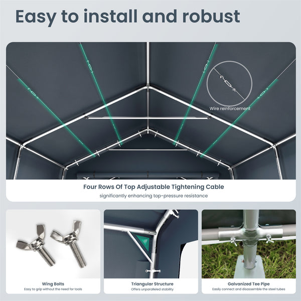 Multi-Sized PE Carport and Storage Tent