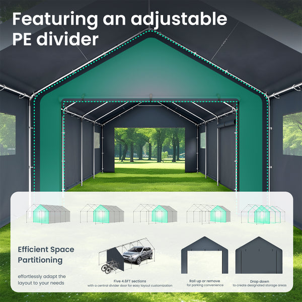 Multi-Sized PE Carport and Storage Tent