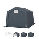 PHI VILLA Outdoor Storage Shed with Roll-up Ventilated Door, Portable Storage Tent Carport for Motorcycle, Firewood, Garden Tools