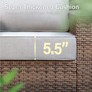 Luxury Patio Rattan Swivel Sofa Set with Wood Table