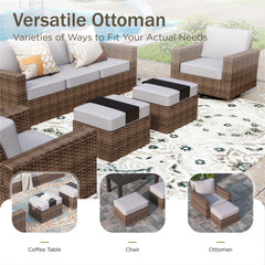 2 Ottomans for CR008 Wicker Sofa Set