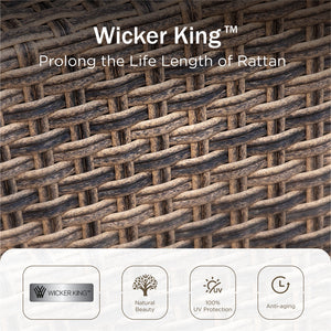 Luxury Patio Wicker King Swivel Sofa Set with Wood Table