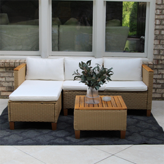 4-Seater Affordable All Weather Wicker Outdoor Couch