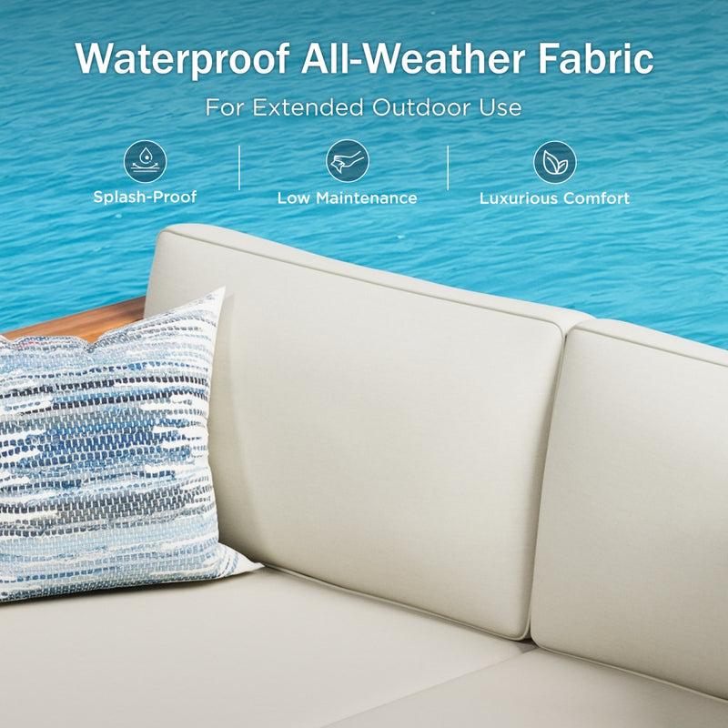 Phi Villa Patio 3-Piece All Weather Wicker Sofa