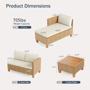 4-Seater Affordable All Weather Wicker Sofa Set