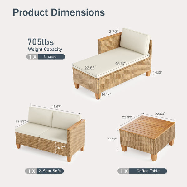 4-Seater Affordable All Weather Wicker Sofa Set