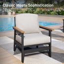 5-Seater Eco-Friendly HDPE Rattan and Wood-Grain Tranquil Garden Sofa Set