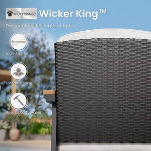 5-Seater Eco-Friendly HDPE Rattan and Wood-Grain Tranquil Garden Sofa Set