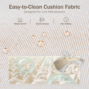 5-Seater Eco-Friendly HDPE Rattan and Wood-Grain Tranquil Garden Sofa Set