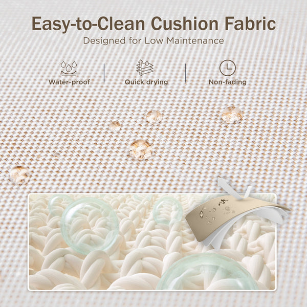 5-Seater Eco-Friendly HDPE Rattan and Wood-Grain Tranquil Garden Sofa Set