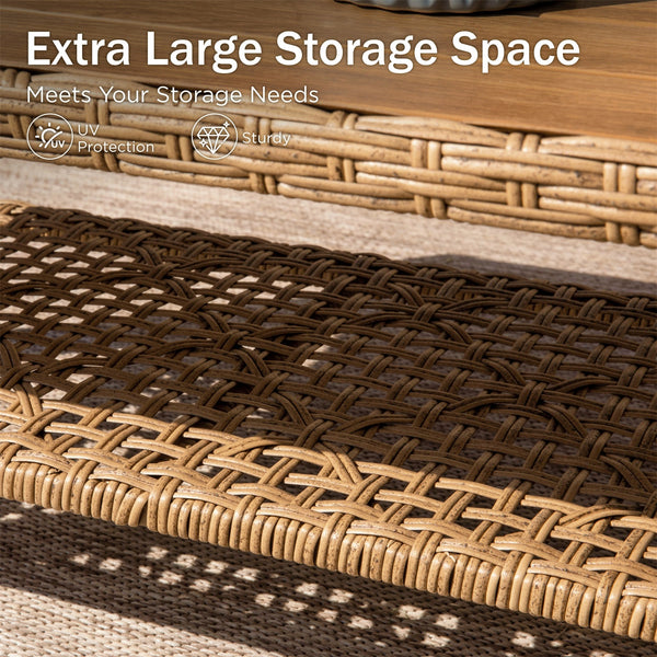 4-Seater Budget-Friendly Bohemian Wicker and Wood Garden Sofa Set