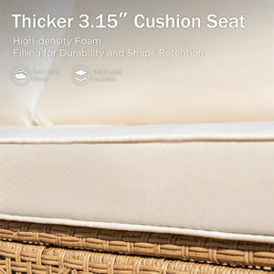 4-Seater Budget-Friendly Bohemian Wicker and Wood Garden Sofa Set