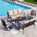 7-Seater Patio Metal Vines Sofa Set with Loveseat
