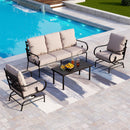 5-Seater Patio Metal Vines Sofa Set with Coffee Table