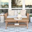 Outdoor Wicker Sectional with Rattan Coffee Table